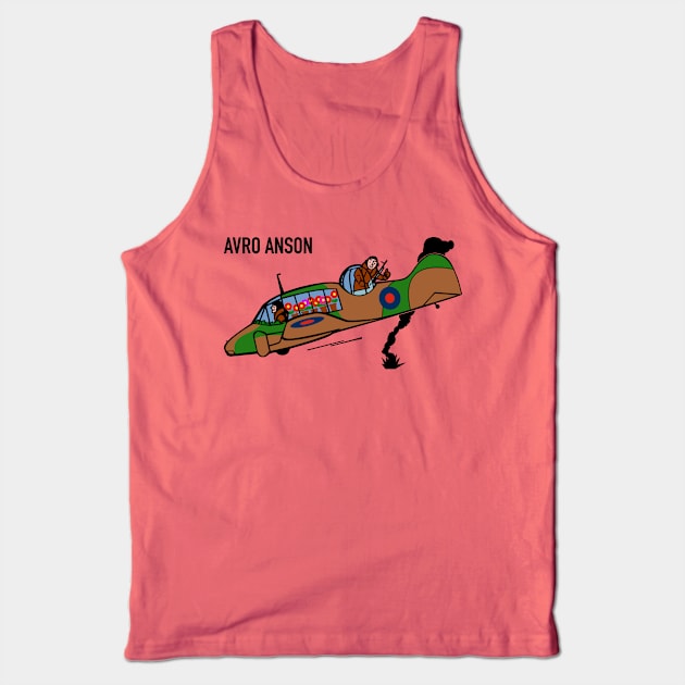 Avro Anson WW2 Plane Joke Art Illustration Flying Greenhouse Tank Top by Battlefields